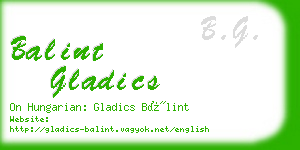 balint gladics business card